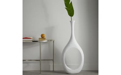                 White Open Floor Vase                