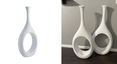                 White Open Floor Vase                