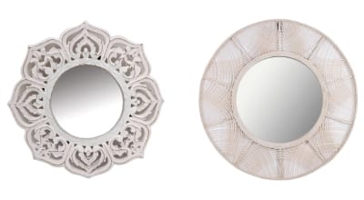                 White Carved Wall Mirror                